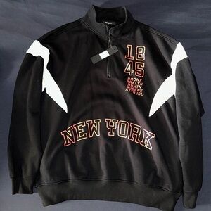 FashionNova Men’s Quarter Zip NY Sweatshirt - Size XL - NWT